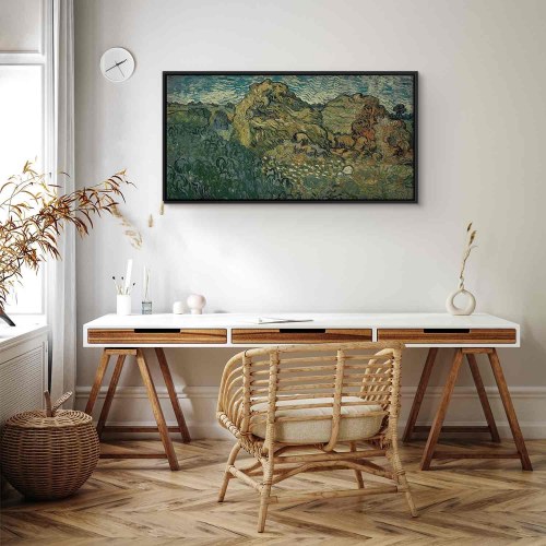 Vincent van Gogh billede på lærred - Mark med hvedestakke 120 x 60 cm