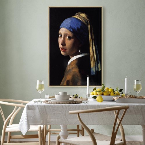 Jan Vermeer billede på lærred - Pige med perleørering