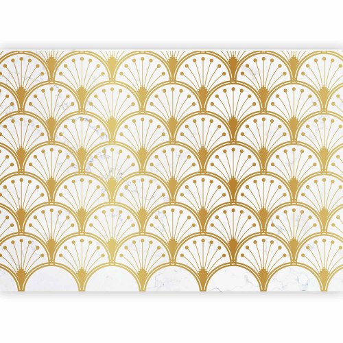 Fototapet med guld- og marmormønster i Art Deco-stil