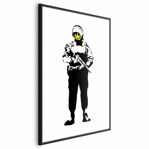 Gadekunst plakat - Smilende politibetjent