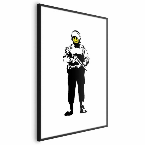 Gadekunst plakat - Smilende politibetjent