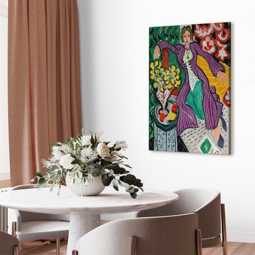 Henri Matisse billede på lærred - Kvinde i en lilla frakke