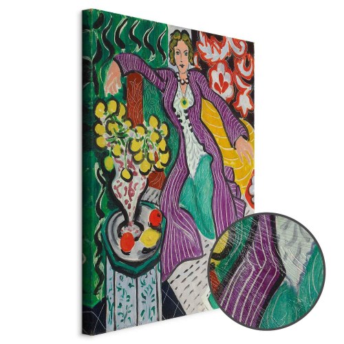 Henri Matisse billede på lærred - Kvinde i en lilla frakke