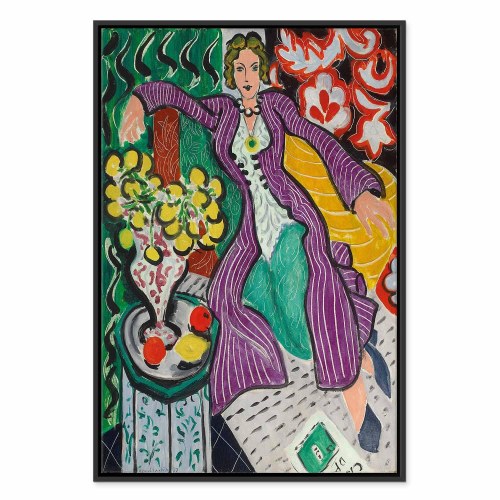 Henri Matisse billede på lærred - Kvinde i en lilla frakke