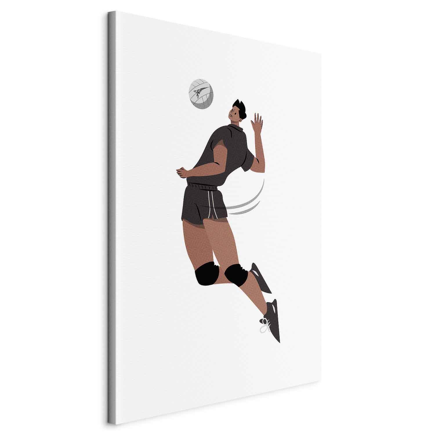 Lærredsbillede Volleyballspiller på hvid baggrund - illustration