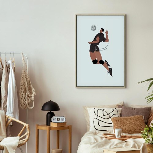 Lærredsbillede Volleyballspiller på hvid baggrund - illustration