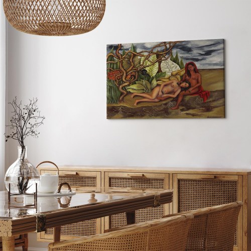 Frida Kahlo billede på lærred - To nøgne i en skov (Jorden selv)