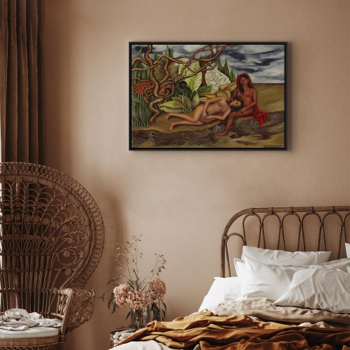 Frida Kahlo billede på lærred - To nøgne i en skov (Jorden selv)