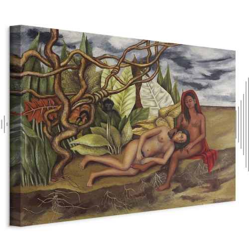 Frida Kahlo billede på lærred - To nøgne i en skov (Jorden selv)