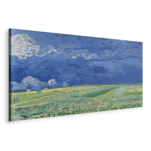 Vincent van Gogh lærredsbillede - Hvedemark under tordenskyer
