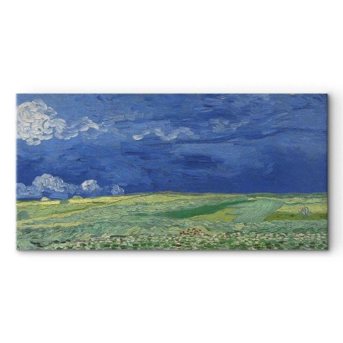 Vincent van Gogh lærredsbillede - Hvedemark under tordenskyer