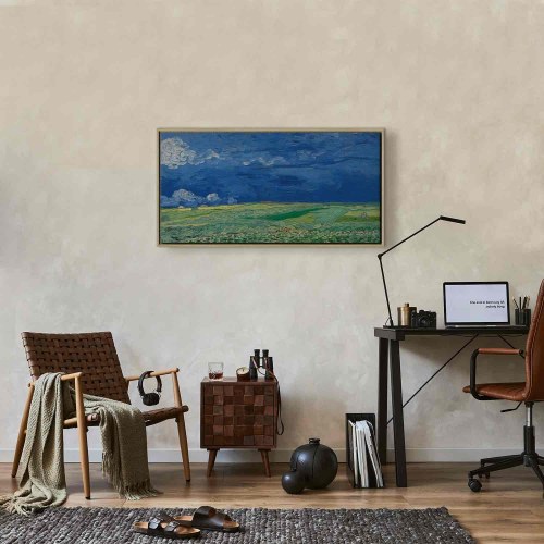 Vincent van Gogh lærredsbillede - Hvedemark under tordenskyer