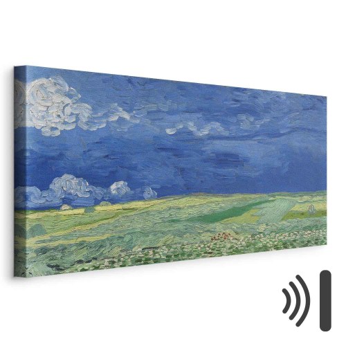 Vincent van Gogh lærredsbillede - Hvedemark under tordenskyer