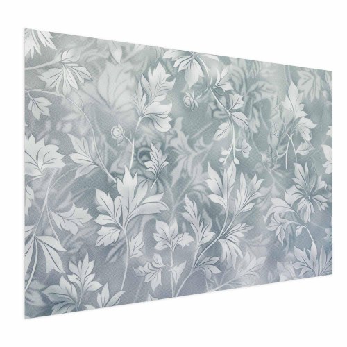 Plakat med slidt blomstermønster i dæmpet turkis