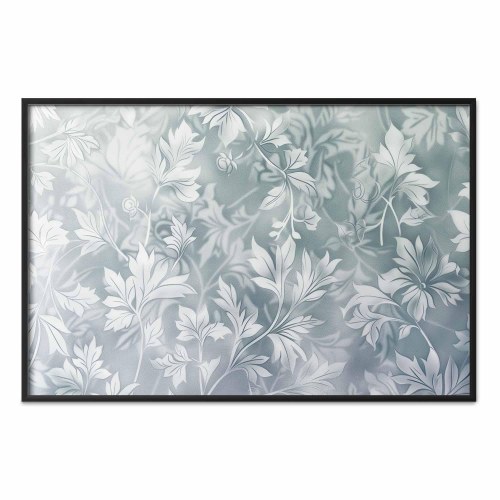 Plakat med slidt blomstermønster i dæmpet turkis