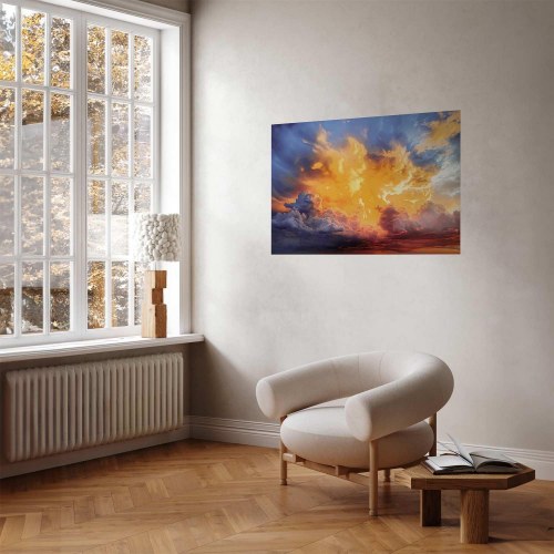 Plakat Beautiful Sunset - skyer i varme nuancer