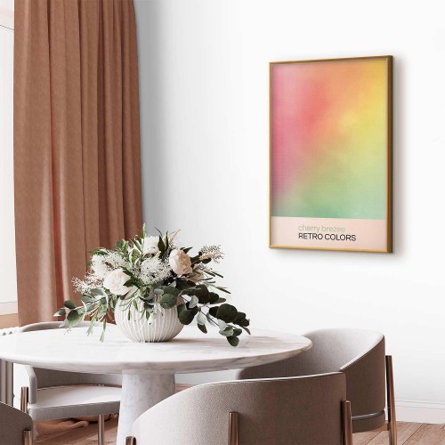 Abstrakt plakat Cherry Breeze i bløde retrofarver