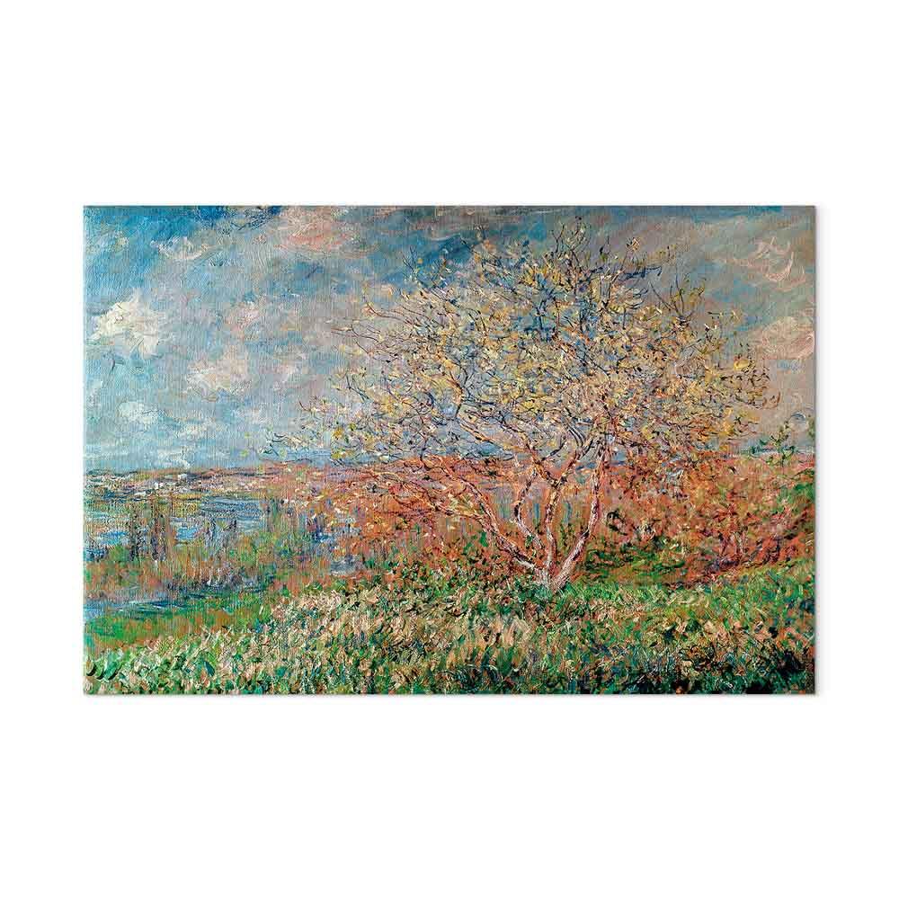 Claude Monet - Forår billede på lærred, reproduktion og vægdekoration i flere størrelser og varianter - 90 x 60 cm - Akustisk