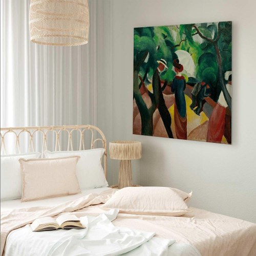 August Macke Promenade billede på lærred 40 x 40 cm, 60 x 60 cm, 80 x 80 cm