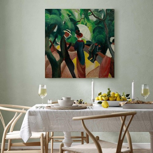 August Macke Promenade billede på lærred 40 x 40 cm, 60 x 60 cm, 80 x 80 cm
