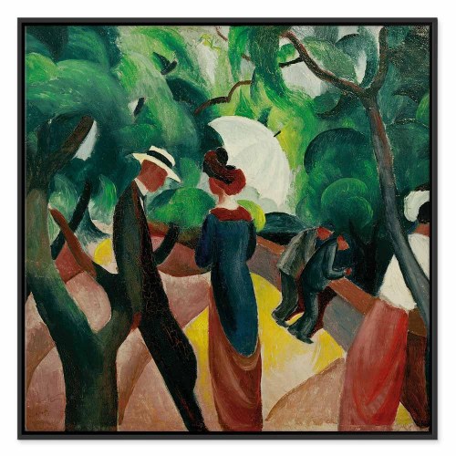 August Macke Promenade billede på lærred 40 x 40 cm, 60 x 60 cm, 80 x 80 cm
