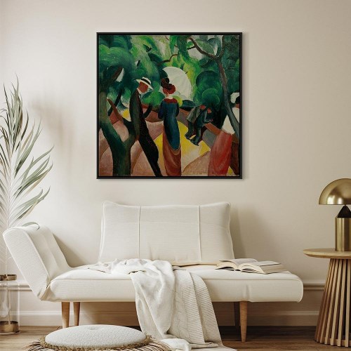 August Macke Promenade billede på lærred 40 x 40 cm, 60 x 60 cm, 80 x 80 cm