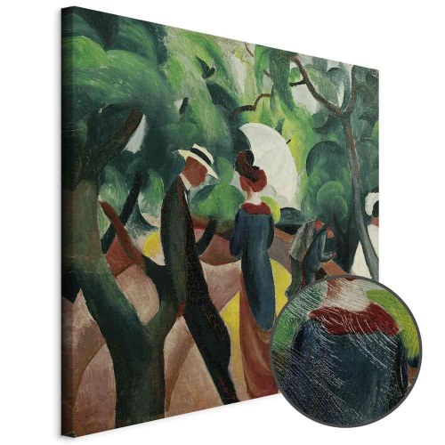 August Macke Promenade billede på lærred 40 x 40 cm, 60 x 60 cm, 80 x 80 cm