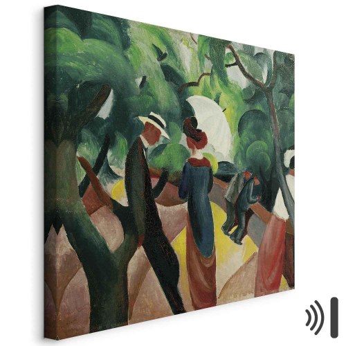 August Macke Promenade billede på lærred 40 x 40 cm, 60 x 60 cm, 80 x 80 cm