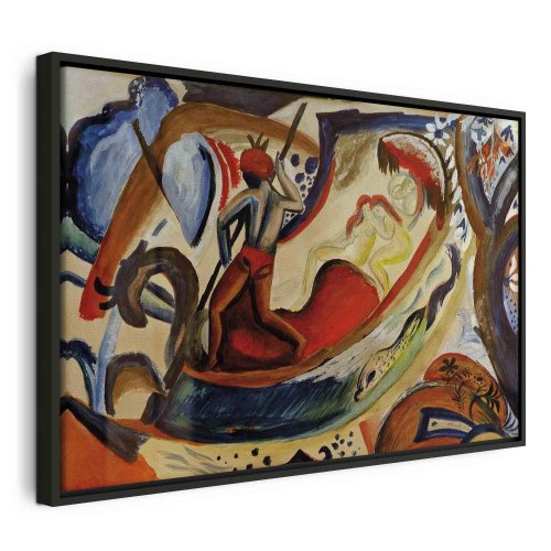 August Macke billede på lærred - Nackte Mädchen in der Barke