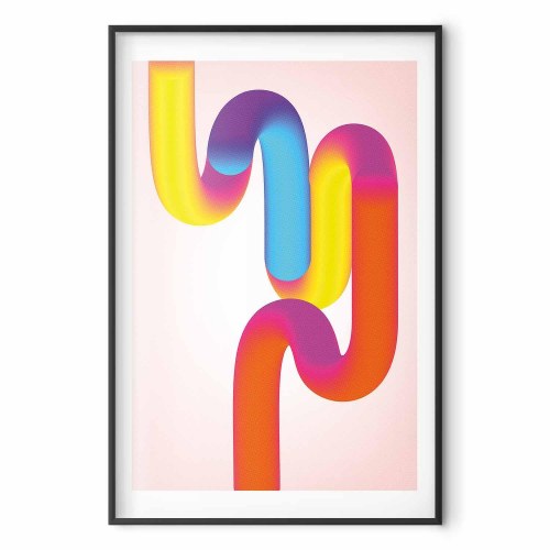 Plakat Rainbow Tubes - abstrakt vægplakat med farverige gradienter