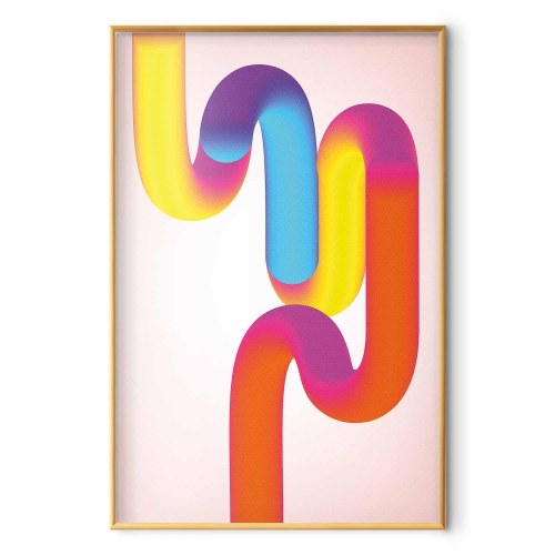 Plakat Rainbow Tubes - abstrakt vægplakat med farverige gradienter