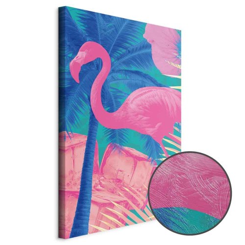 Lærredsbillede Pink Flamingo abstrakt vægdekoration