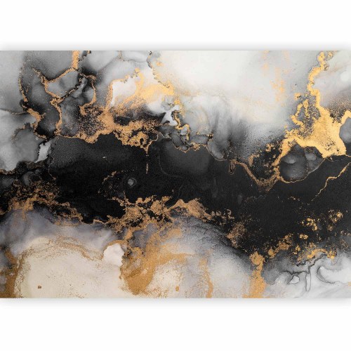 Fototapet Gold Explosions - abstrakt marmormønster