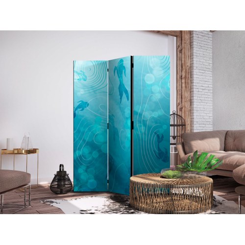 3-panels skærmvæg med koi-fisk under vandoverfladen 135 x 172 cm