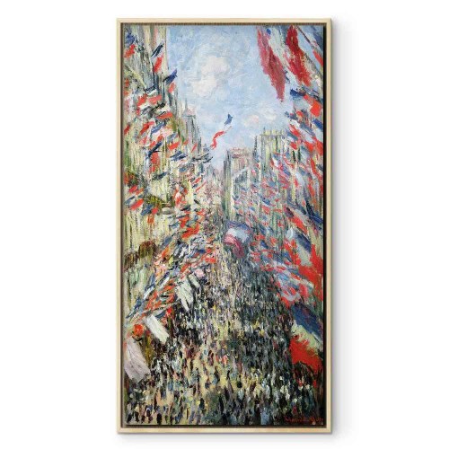 Claude Monet billede på lærred - Rue Montorgueil i Paris reproduktion