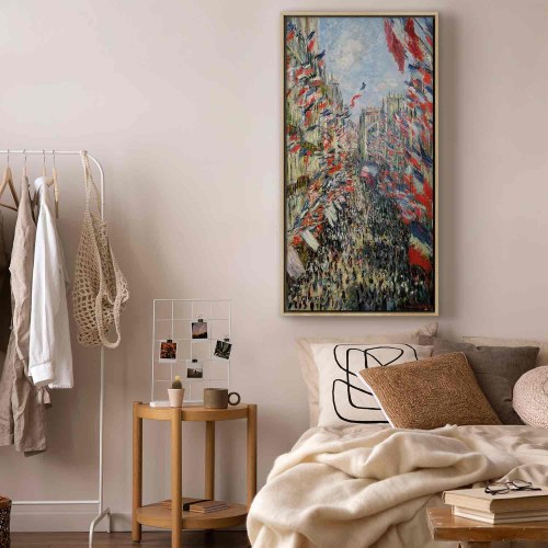 Claude Monet billede på lærred - Rue Montorgueil i Paris reproduktion