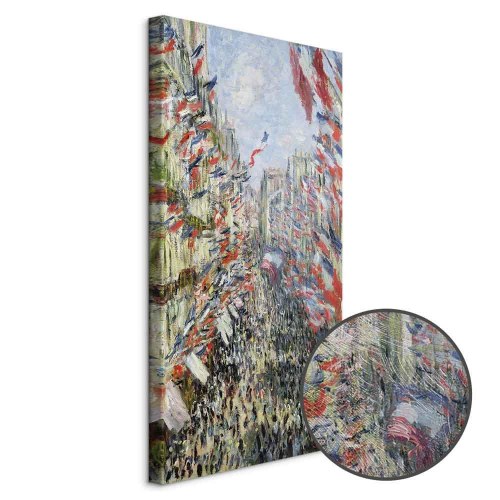 Claude Monet billede på lærred - Rue Montorgueil i Paris reproduktion
