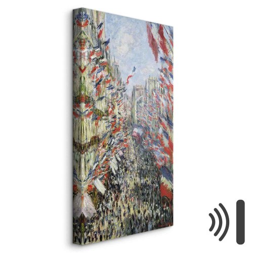 Claude Monet billede på lærred - Rue Montorgueil i Paris reproduktion