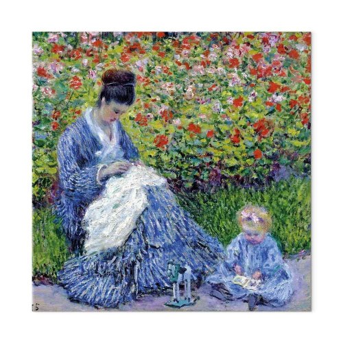 Claude Monet - Madame Monet og hendes søn lærredsbillede