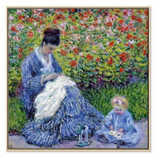 Claude Monet - Madame Monet og hendes søn lærredsbillede