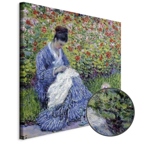 Claude Monet - Madame Monet og hendes søn lærredsbillede