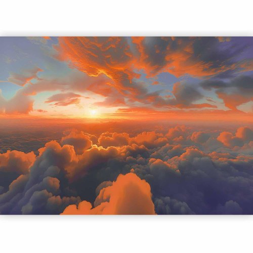 Fototapet Morgenhimmel med skyer - Når daggryet kildrer skyerne