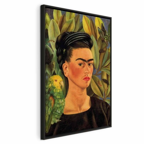 Frida Kahlo Selvportræt med Bonito billede på lærred