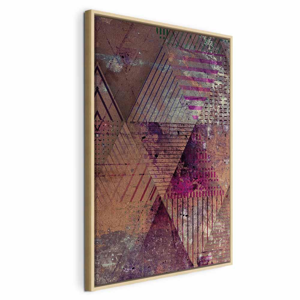 Lærredsbillede Efterårsabstraktion - abstrakt lodret billede til væg i 1 del - 80 x 120 cm - I en naturlig træramme