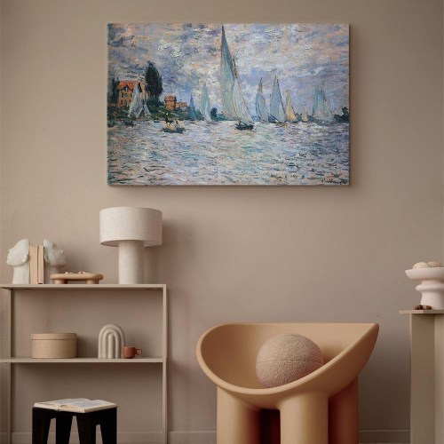 Claude Monet Sejlbåde, regatta i Argenteuil - billede på lærred
