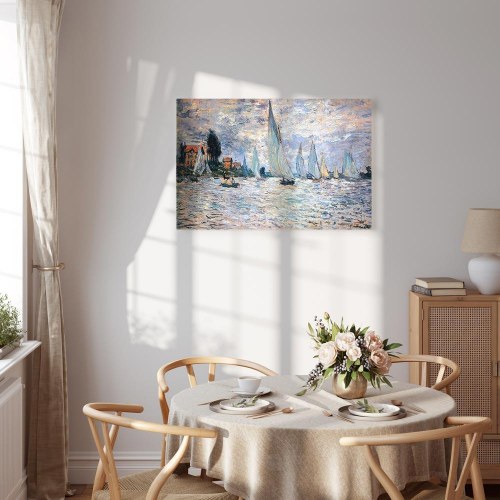 Claude Monet Sejlbåde, regatta i Argenteuil - billede på lærred