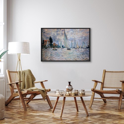 Claude Monet Sejlbåde, regatta i Argenteuil - billede på lærred
