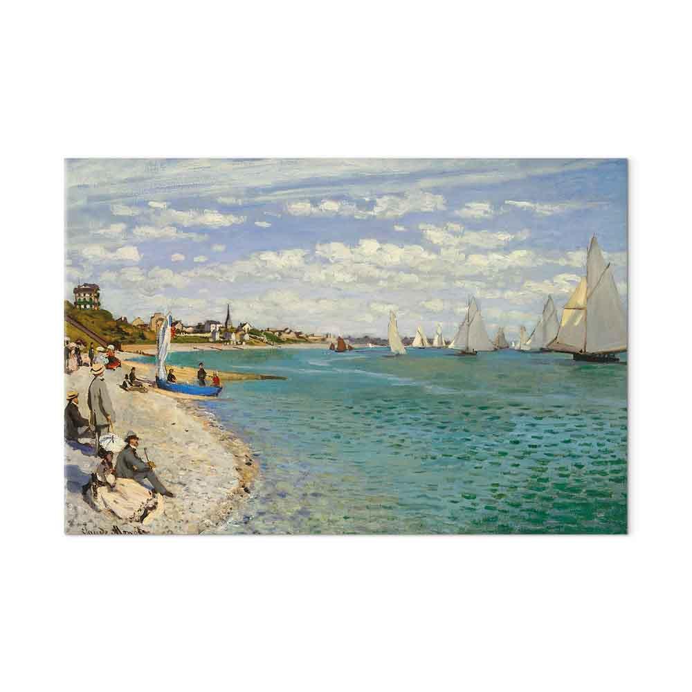 Claude Monet - Regatta ved Sainte-Adresse billede på lærred - 120 x 80 cm - Akustisk