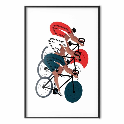 Plakat Olympics Cykelløb - sportplakat med cykelryttere