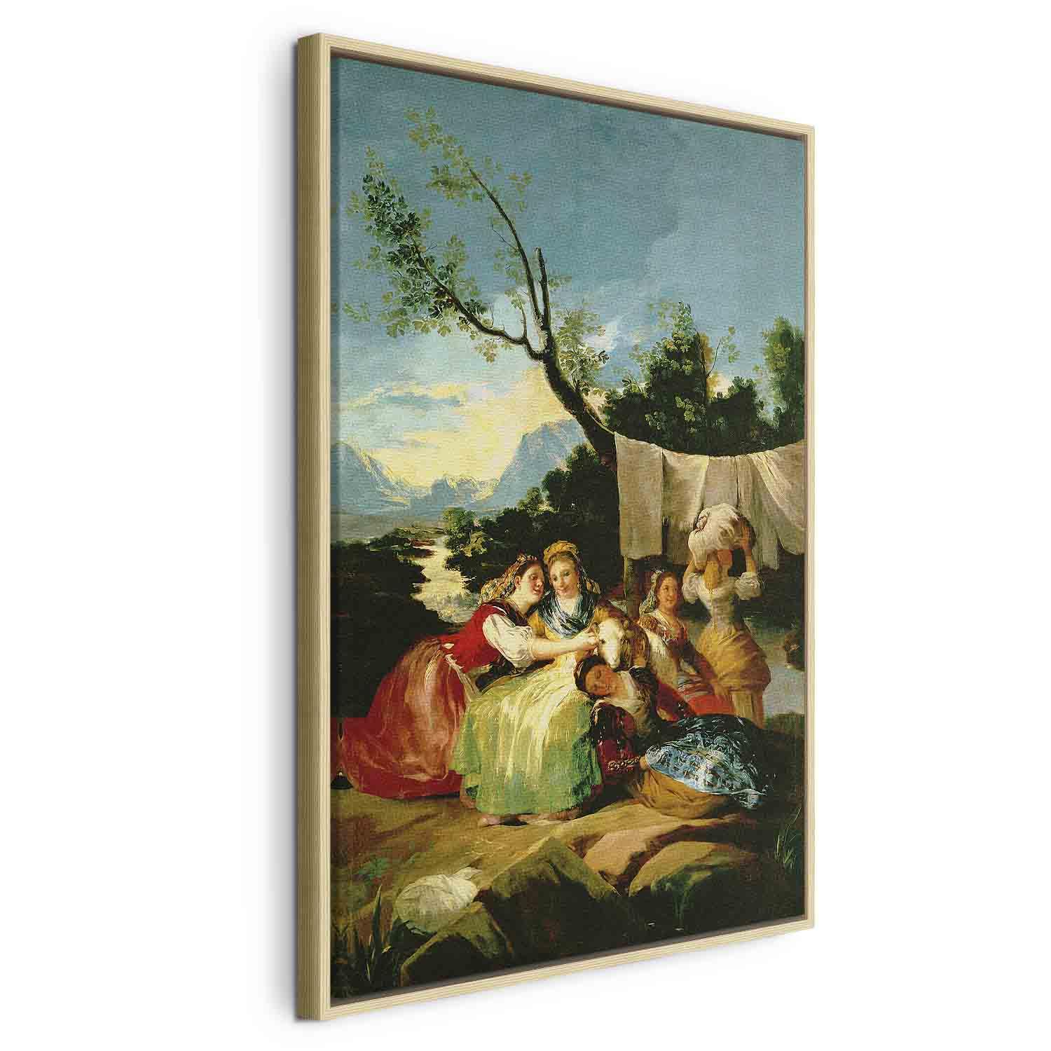 Francisco Goya Vaskekonerne billede på lærred - 40 x 60 cm - I en naturlig træramme